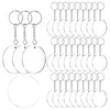 Acrylique Keychain Blanks, 60 Pcs 2 pouces de diamètre Rond Acrylique Clear Discs Circles avec Metal Split Key Chain Rings