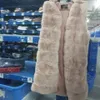 Kvinnor Vinter förtjockad Fluffy Plush Vest Open Front Mid-Length Waistcoat Oversized Loose Solid Color Jacket Outwear S-4XL 10.9 201031