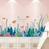 SHIJUEHEZI наклейки на стену с морскими водорослями DIY рыбные водные растения настенные наклейки для детской комнаты детская спальня ванная комната украшение дома 201130230M