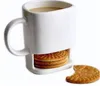 Ceramic Mug set White Coffee Biscuits Milk Dessert Cup Tea Cups Side Cookie Pockets Holder For Home Office 250ML ZWL64-WLL