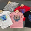 Kids T Shirts Tiger head embroidery Letters Clothing Summer Girl T-shirts Fashion Cute Tops Comfortable Casual Children Clothes Boy Baby Patterns Style Tees