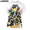 Liasoso 2021 T-shirt Erkekler Kadınlar 3D Baskı Unisex Anime Suikast Sınıf Shiota Nagisa Luffy Suit Streetwear Harajuku Tshirt G1222