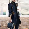 Fashion-Floral Drukowane Oversized Blazer Kobiety Lapel Z Długim Rękawem Fit Kurtka Moda Wiosna Jesień Biuro Lady Suit Vintage Nowy Rok H091