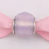 Andy Jewel 925 Sterling Silver Beads Glass Opalescent Pink Hacets Charm تناسب أساور المجوهرات الأوروبية على طراز Pandora.