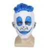 Divertente Clown Maschera di Halloween Halloween Punk Clown Occhi rossi Maschera in lattice Parrucca blu Circo Dance Party Makeup Party Puntelli Cosplay1