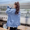 Kvinnors Jackor Höst Vår Bomull Lång Kvinnor Denim Jean Jacket Casual Blue Loose Korean Oversize Jeans Girls Boyfriend Outwear Coat1