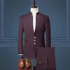 Men's Suits & Blazers M-4XL Men 2022 Long Sleeve Casual Wedding Banquet Suit Slim Fit Clothing Chinese Tunic Three-Piece Sets 4XL