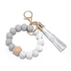 Party Favor Silicone KeyChain Armband för kvinnor med pärlor med Keyring Wristlet House Car Keys Ring Holder