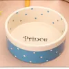 Husdjurshund Vackra keramik Pink Blue Dot Patters Bowl Cat Drinking Feeders BW761 Y200917