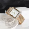 ساعة Wristwatches Trend Trend Rhinestone Ladies Conner Women Gold Alloy Bracelet Women