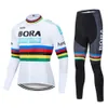 2020 Bora Team Radfahren Trikots Lätzchen Radfahren Jersey Gel Pad Bike Set MTB Sobycle Lange Ärmel Ropa Ciclismo Herren Radfahren tragen B2753803