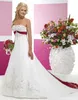 Винтажные бордовые и белые свадебные платья 2021 года, ретро без бретелек с вышивкой и кружевным шлейфом, готические платья для невесты, большие размеры215D