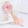 Keychains Cloth Flower Tassel Car Keychain Creative Bag Hanging Ornaments Beautiful Fashion Key Ring Jewelry Luxury Fred22