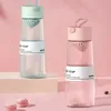 Transparent cute water bottle with straw Portable shaker Leakproof bottles strawberry milk tumbler tea cup travel coffee mug 201106