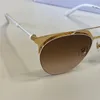 Modische Design-Sonnenbrille 2181, Cat-Eye-Metall-Halbrahmen, trendiger und vielseitiger Stil, UV400-Linsenschutzbrille, Top-Qualität