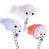 Souris de printemps avec ventouse, jouets pour chats en fourrure, queues de plumes colorées, souris pour chats, petit animal de compagnie mignon