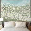 Söt rum headboard säng dekor blommig tapestry solros daisy tapiz växt blomma vägg hängande hem dekoration