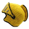 Unisex Herren Winter-handgemachte Häkelarbeit-Ritter-Schädel Slouchy Ski Snowboard Beanie Removable Gesichtsmaske Kappe