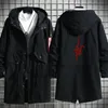 Men's Trench Coats Anime Danganronpa Cosplay Hoodie Monokuma 3D Print Single-breasted Hooded Coat Fashion Casual Black Jacket