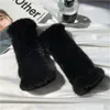 20cm/8" Mulheres Inverno Fashional Real Mink Fur Golves Luvas de malha elástica sem dedos