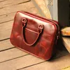 Briefcases ZRCX Men's Handmade Genuine Leather Briefcase Top Layer Handbag Retro Messenger Bag Fashion Casual ComputerBag1