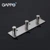 PO Robe 3 clothes hook stainless steel Wall mount Coat Hat hanger Tower Holder Y200108