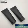 BEAUTY MISSION 200g Tubes de Lotion en plastique rechargeables souples noirs vides emballage cosmétique à presser, tuyau à couvercle rabattable pour crème pour le visage