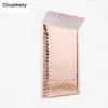 50PCS/Lot Light Gold Plating Paper Bubble Envelopes Bags Mailers Padded Shipping Envelope Waterproof Bubble Mailing Bag Y200709