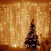 2/3/6 متر النائية أدى ستارة أضواء الجنية سلسلة عيد الميلاد الصمام الفناء حفل الزفاف نافذة ديكور أضواء سلسلة في الهواء الطلق لسنة جديدة 201023