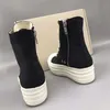 Schwarze Frauen Stiefeletten Dicke Sohle Schuhe Atmungsaktive Plattform Mode Turnschuhe Herbst High Top Frauen Schuhe Leinwand 20#25/20D50