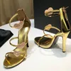 Gorąca sprzedaż Nowy Moda Buty Kobieta Projektant Heel Heel Sandal Skórzany Materiał Oryginalna wysokość pięty 12,5 cm Rozmiar 35-42