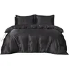 Elastic Silk Duvet Cover och Pillowcases Sängkläder 3 st Set Twin Queen King Teenager Quilt Cover Set 2021 Europe America Hot