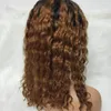 Ombre Human Hair Wigs #1B/30 color Virgin Brazilian 13x6 Lace Front Wigs Water Wave 150% Density Lace Frontal Wigs with Baby hair