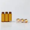 10 unids/lote 5ML Mini botella de Perfume recargable de vidrio marrón portátil Envase Cosmético Vacío con cabeza de goma y cuentagotas