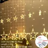 Strings Festoen LED-verlichting Sterren Maan Straat Garland Gordijn Licht Fee Bruiloft Kerstdecoraties 2022 Jaarsnaar