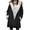 Mulheres femininas de parkas casual mulheres inverno colorida cor de cor de lã de lã de lã de lã long para o design de capuz quente e com capuz simples presentes perfeitos Luci22