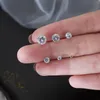 925 Sterling Silver Ball Stud Boucles d'oreilles 3-8mm Zircon Round BeadsFor Femmes Anti Allergy Fine Jewelry