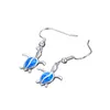 Ocean Life Mavi Opal Deniz Kaplumbağası Dangle Hook Küpe 925 Sterling Gümüş Kadın Mücevherleri Hediye2938969