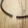 Heren Lavasteen Rock Gevlochten Lederen Choker Ketting Mannen Boho Hippie Mannelijke Sieraden Surf Kettingen in Zwarte Kleur 220212273o