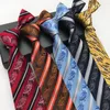 Bow Ties Silk 8 cm Mans Gradient Blue Neck Tie Pink Paisley Design för bröllopsfest pojkvän gåvor män Fred22