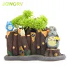 JQworv Modern Cartoon Succulent Planterare Pot Harts Creative Crafts Söt Totoro Flower Pot Home Decorations Vase Mini Garden Pots Y24046825