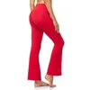 Femmes Bootcut Yoga Pantalon avec Poches Taille Haute Workout Tummy Control Robe Jambe Droite Lâche Course Casual H1221