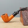 Handcarved briar wood smoking pipe filter pipe holder exquisite tobacco accessories collection wooden smoking pipe whole5154233