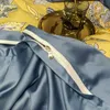 Nowe 4 sztuki Queen King Size Rośliny Pościel Zestaw Egipski Bawełna Miękki Bedsheet Set / Fit Arkusz Duvet Cover Poszewka T200706