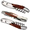 Laguiole style Wine Opener Stainless steel Corkscrew Waiters Bottle Can Openers Red Wood Christmas Kitchen Accessories Tools 201206080085