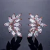 Uilz Neweat 1.4 cm Rozmiar Cubic Cyrkonia Leaf Stadniny Kolczyki Dla Kobiet Mody Crysyal Bridal Wedding Jewelry Drop Wysyłka UE22331