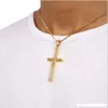 Herren 18k Gold Jesus Anhänger Halskette Schmuck Charm Mode Hip Hop Edelstahl Kette Silber Halsketten für Männer Geschenk9579589