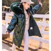 2020 Fashion Winter Girl Clothes Warm Down Cotton Hooded Jacket Children Coat Parka Fake Fur Kids Teenager Thickening Outerwear LJ201120