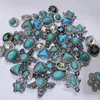 Argent Couleur Turquoise Alliage Pavé Composants 18mm Snap Bouton Charmes Perles Fabrication de Bijoux DIY Collier Boucles D'oreilles Bracelet Fournisseur En Gros