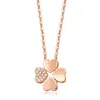 18K PLATED ROSE GOUD CLOver ketting Women039S 925 Sterling Silver Color Chain Hanger Hoofddress Gift4674253